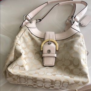 New Coach motif pink and tan purse